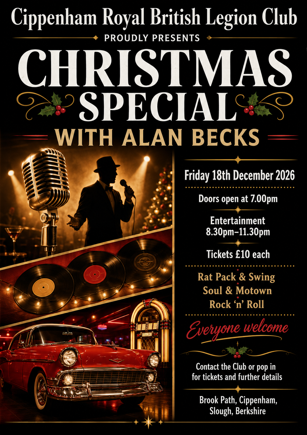 Rat Pack, Swing & Motown Tribute Night - Tickets are available from Barry Jackson Alan Becks to the Rat Pack, Swing and Motown Tribute Night on the 18th December 2026 from 8.30pm