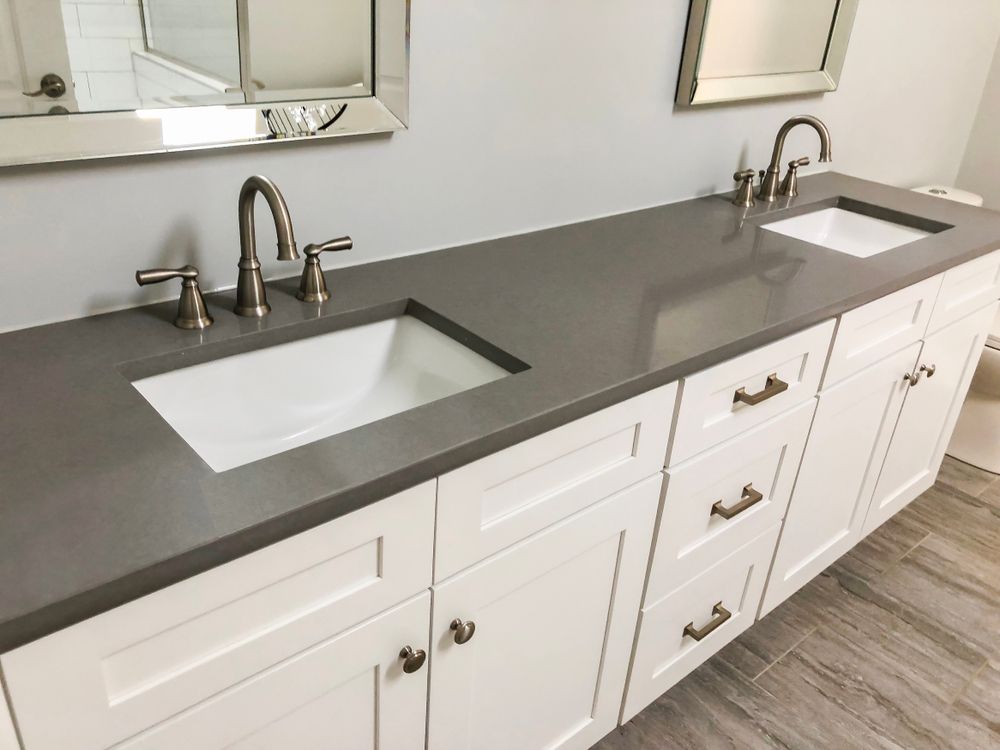 A Bathroom With Two Sinks and Two Mirrors — Bathurst Bathroom Solutions In Eglinton, NSW