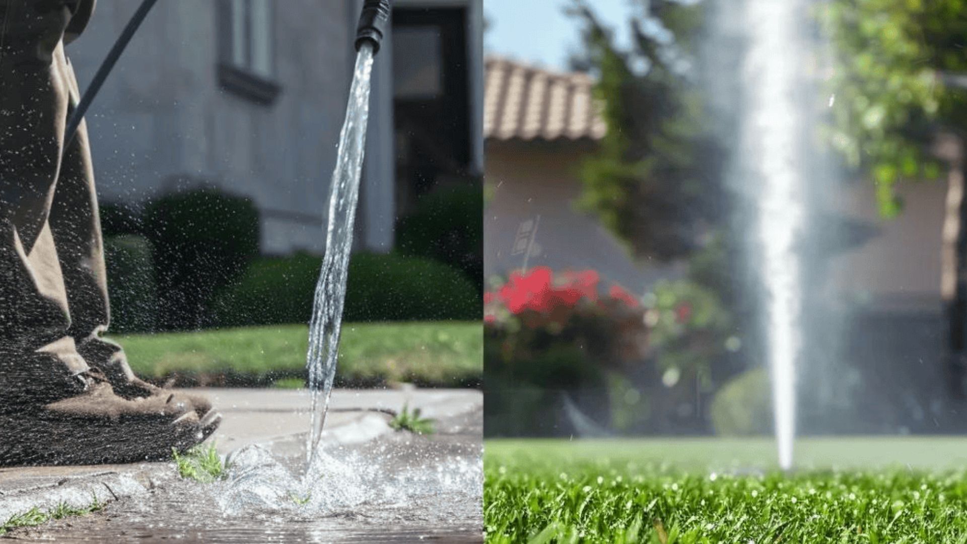 Automated sprinkler watering lawn in Rhode Island Automated sprinkler watering lawn in Rhode Island