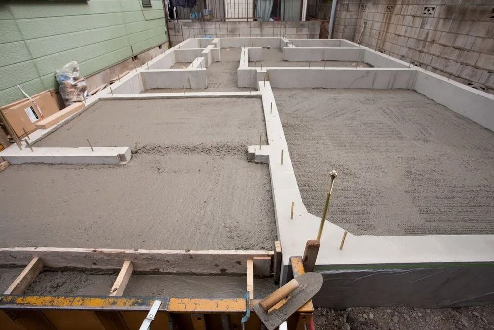 Fresh concrete being poured at a construction site in Hunter Valley, NSW