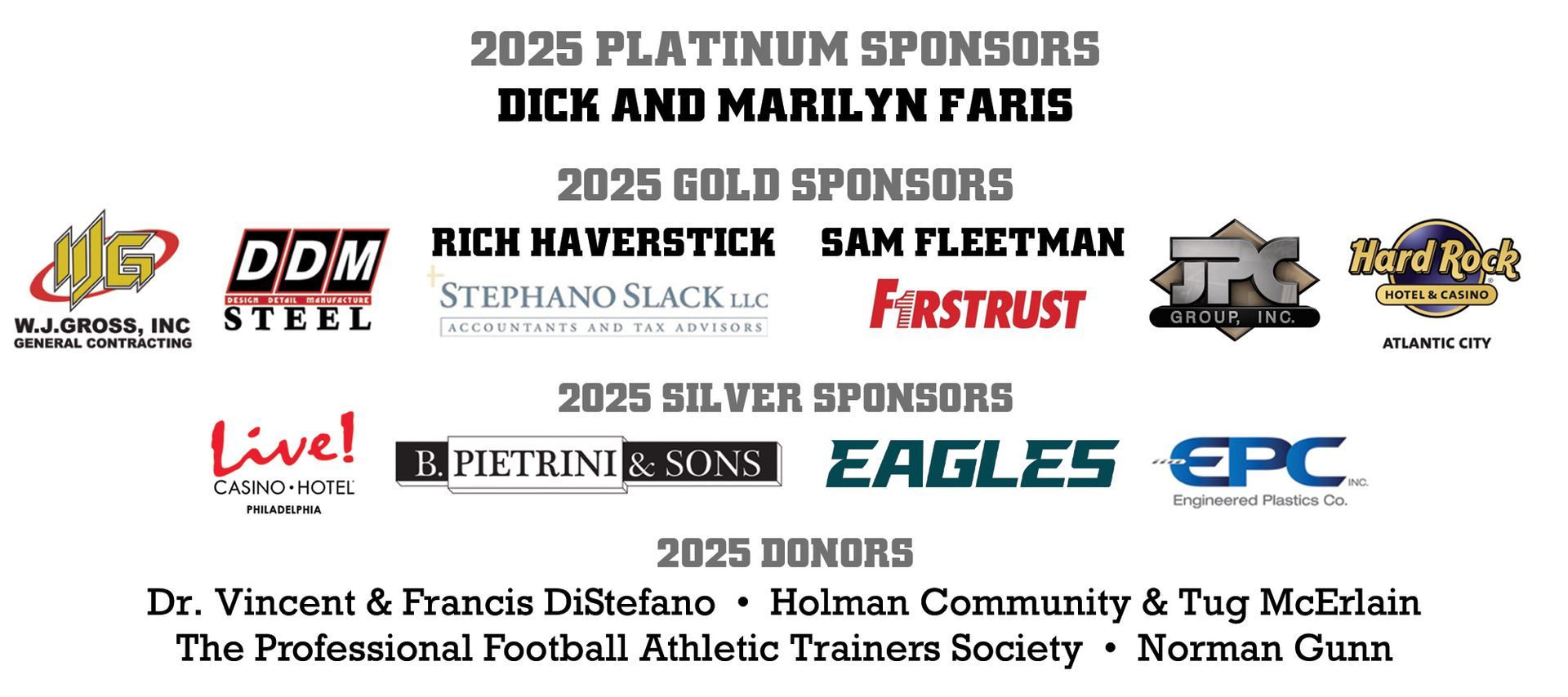A list of sponsors for the 2023 platinum sponsors
