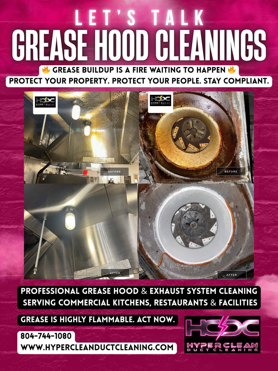 At Hyper Clean Duct Cleaning, we specialize in professional grease hood cleaning services that keep 