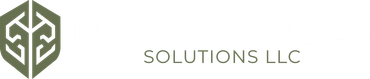 Green geometric logo with “SOLUTIONS LLC” text on a light background