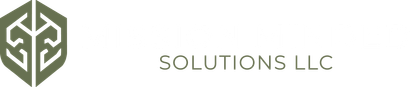 Green geometric logo with “SOLUTIONS LLC” text on a light background