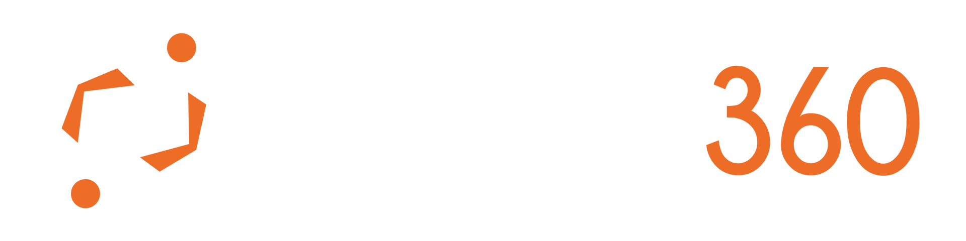 A white background with orange letters that say 360 on it.
