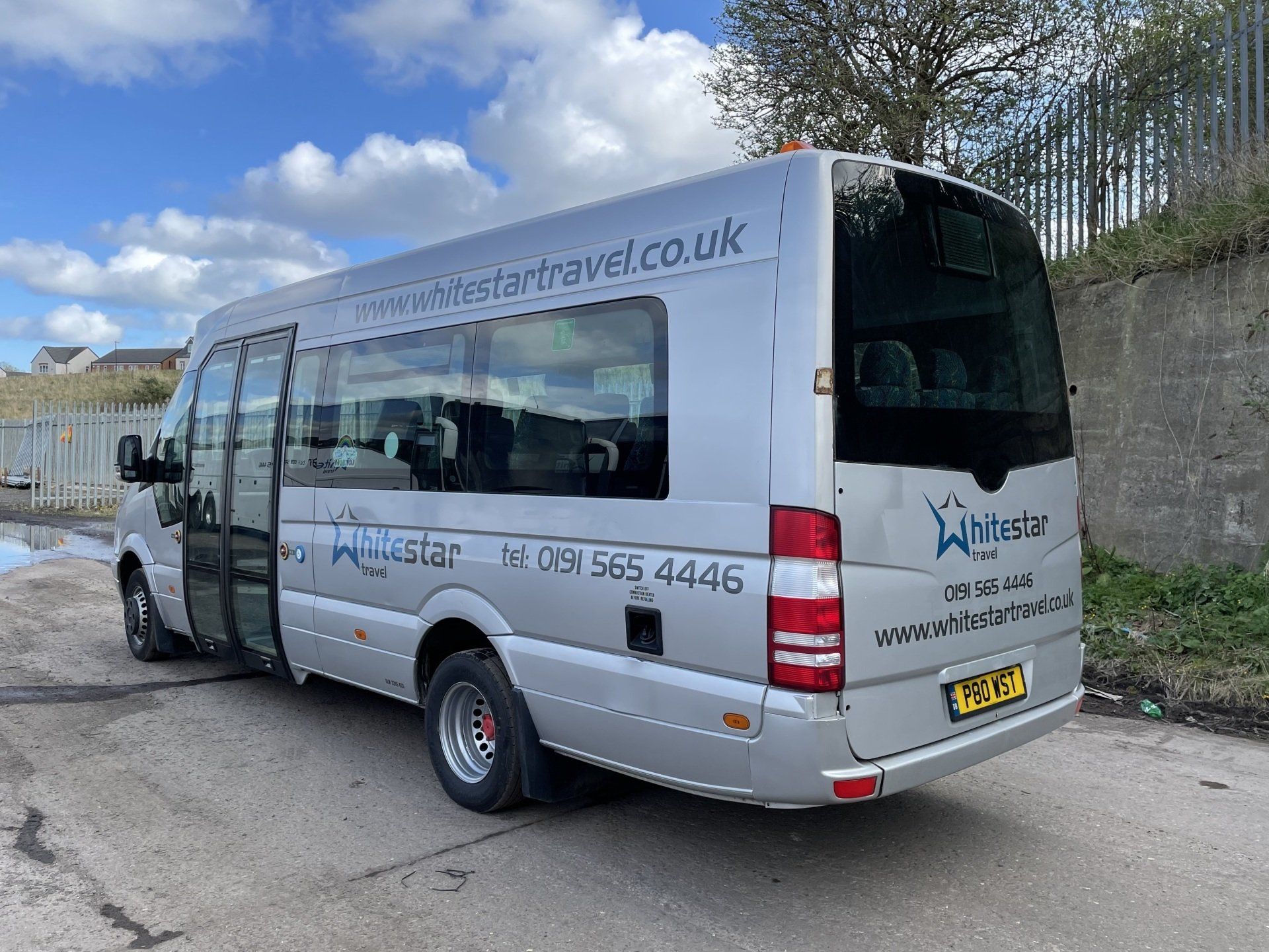 Silver minibus with 