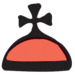 Symbol einer schwarz-roten Kirchenglocke mit einem Kreuz darauf