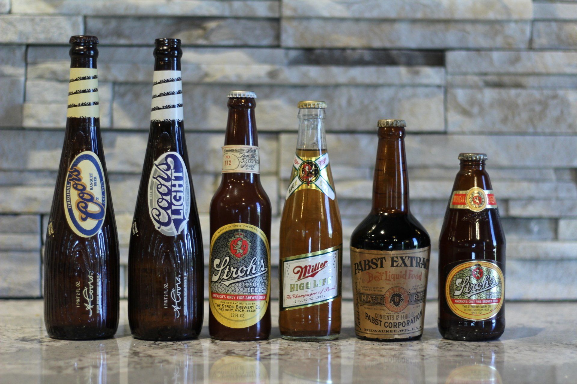Assortment of beer bottles