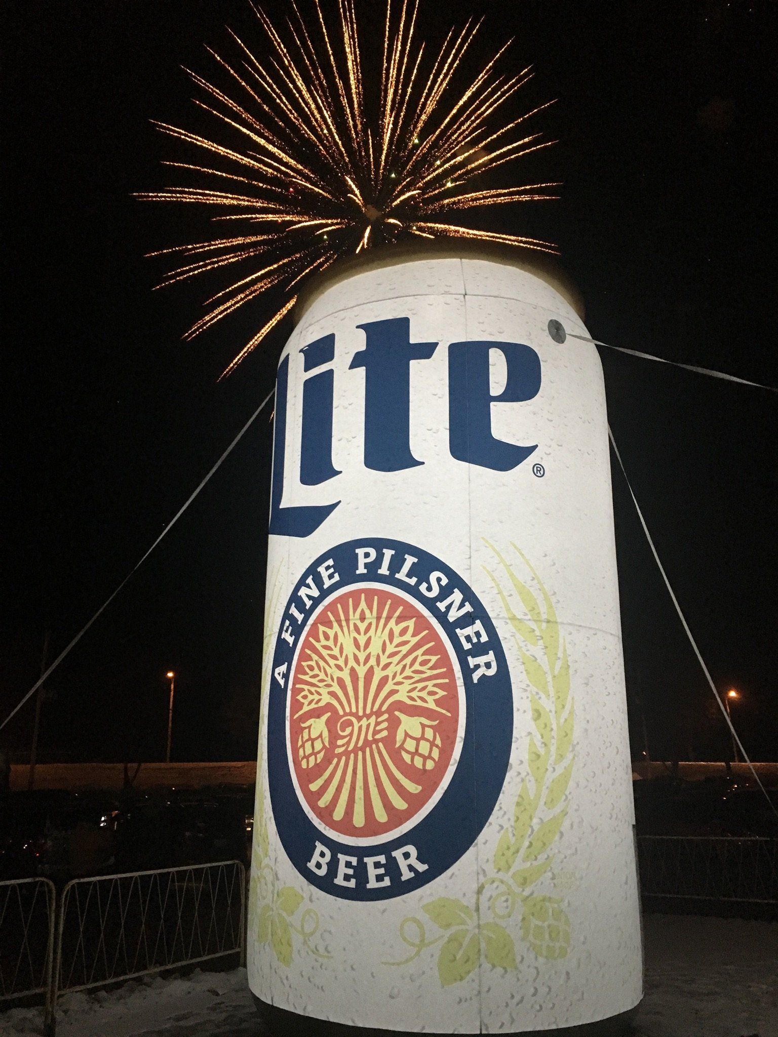 large inflatable Miller Lite Can