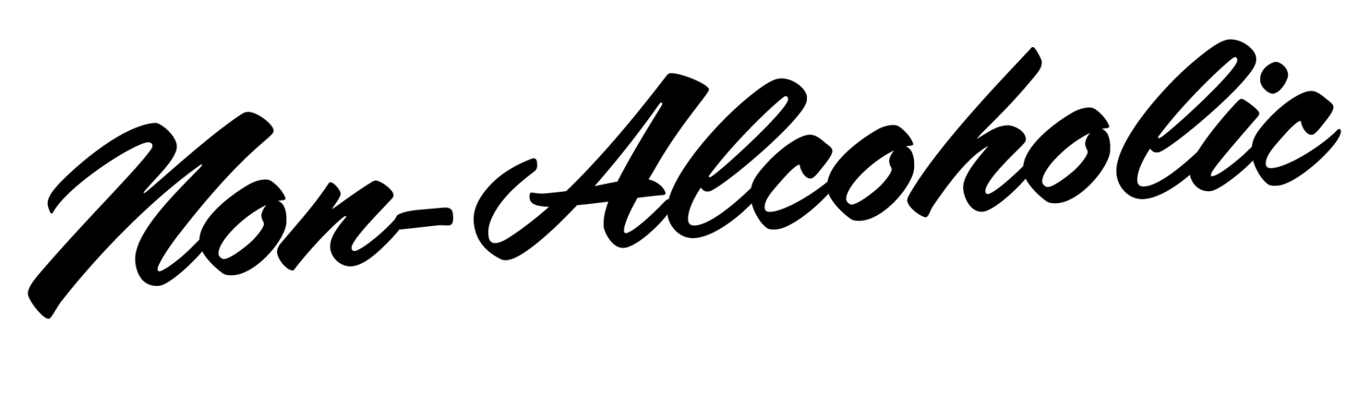 Black cursive text reading “Non-Alcoholic” on a white background