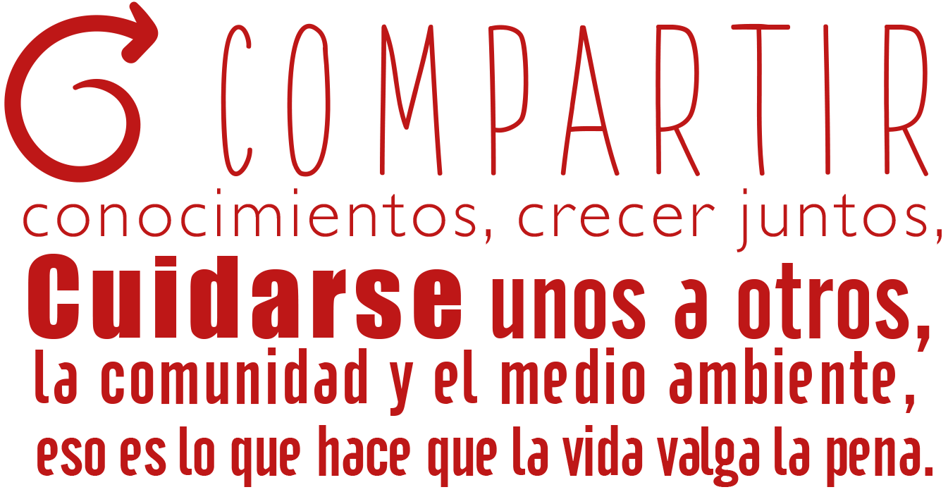 A sign that says compartir conocimientos crecer juntos