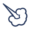 Un icono azul de una nube con una flecha apuntando hacia arriba.