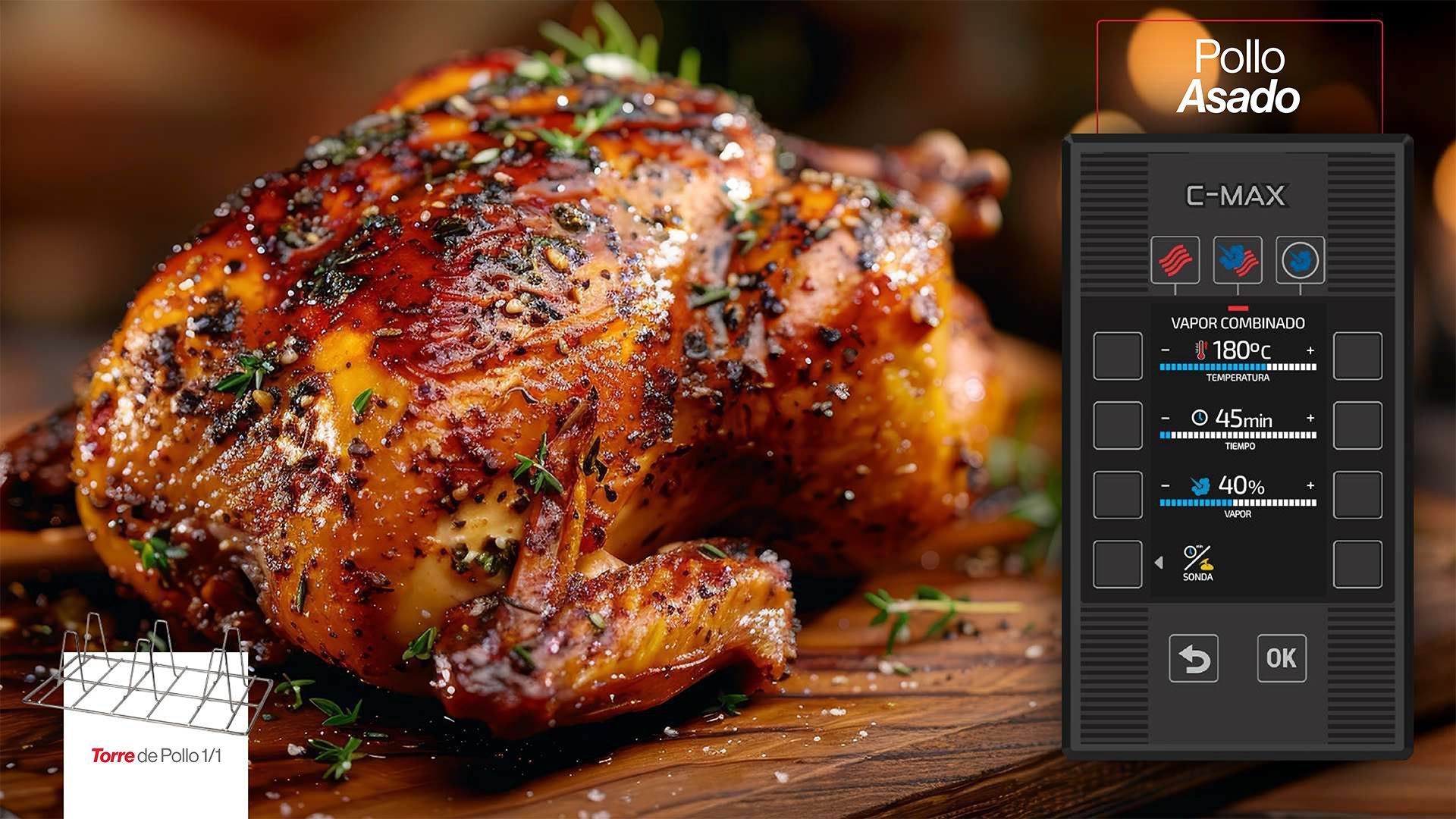 Un primer plano de un pollo asado en una tabla de cortar de madera.