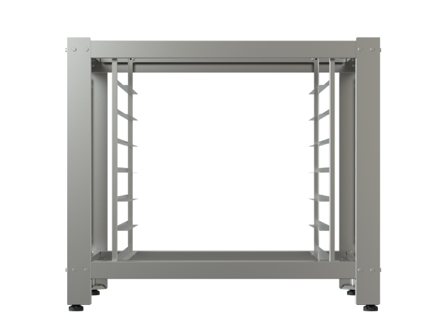 Una representación 3D de un marco de metal sobre un fondo blanco.