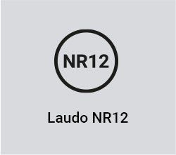 Un logotipo para laudo nr12 sobre un fondo gris.