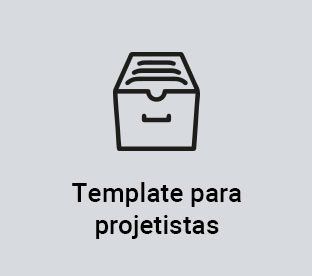 Un icono de un cajón con las palabras plantilla para projetistas debajo.