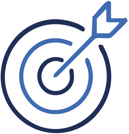 Target with a blue arrow hitting the center.