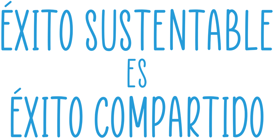 A blue sign that says exito sustentable es exito compartido