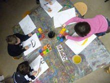 Kunstprojekt buntes Atelier