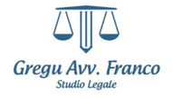 Logo per lo Studio Legale Gregu Avv. Franco con icona della bilancia della giustizia blu e testo