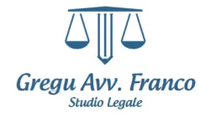 Logo per lo Studio Legale Gregu Avv. Franco con icona della bilancia della giustizia blu e testo