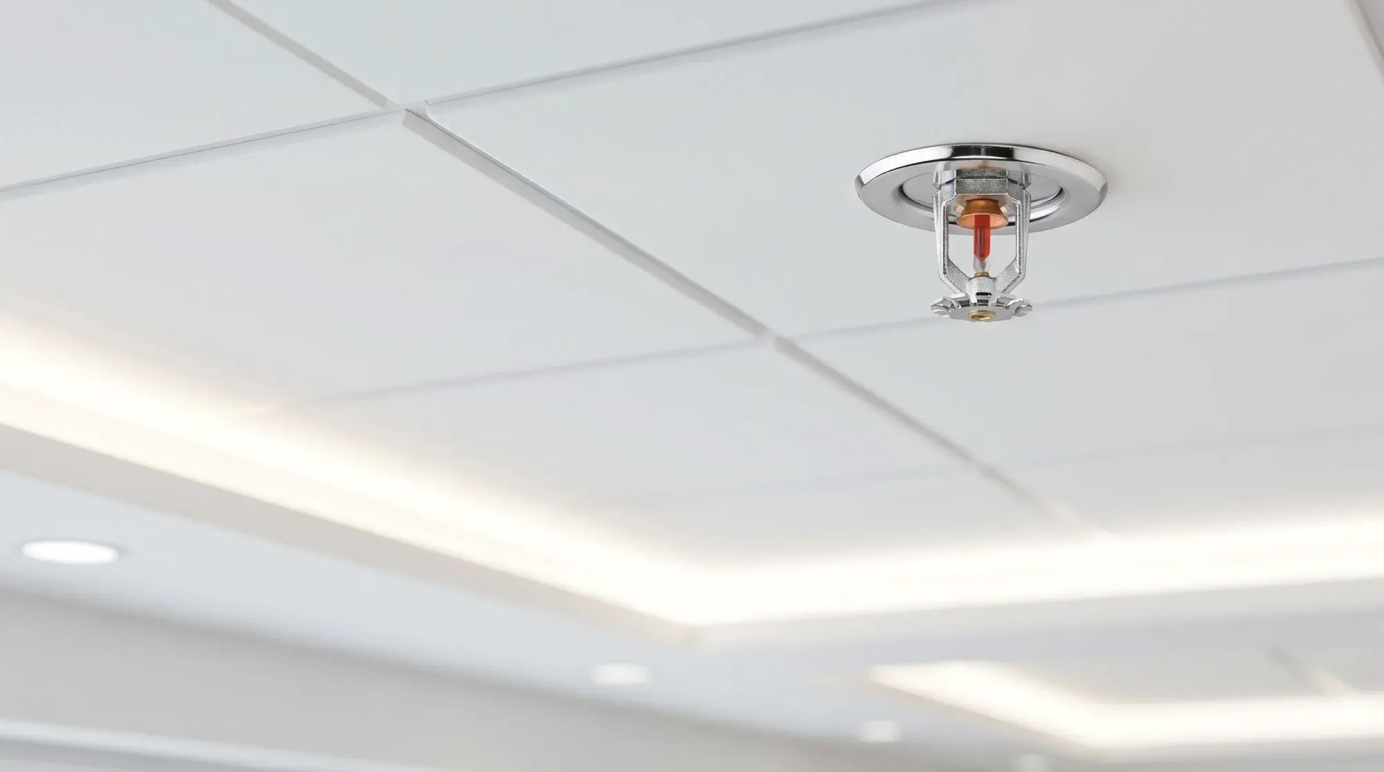 Image d'un gicleur incendie installé au plafond