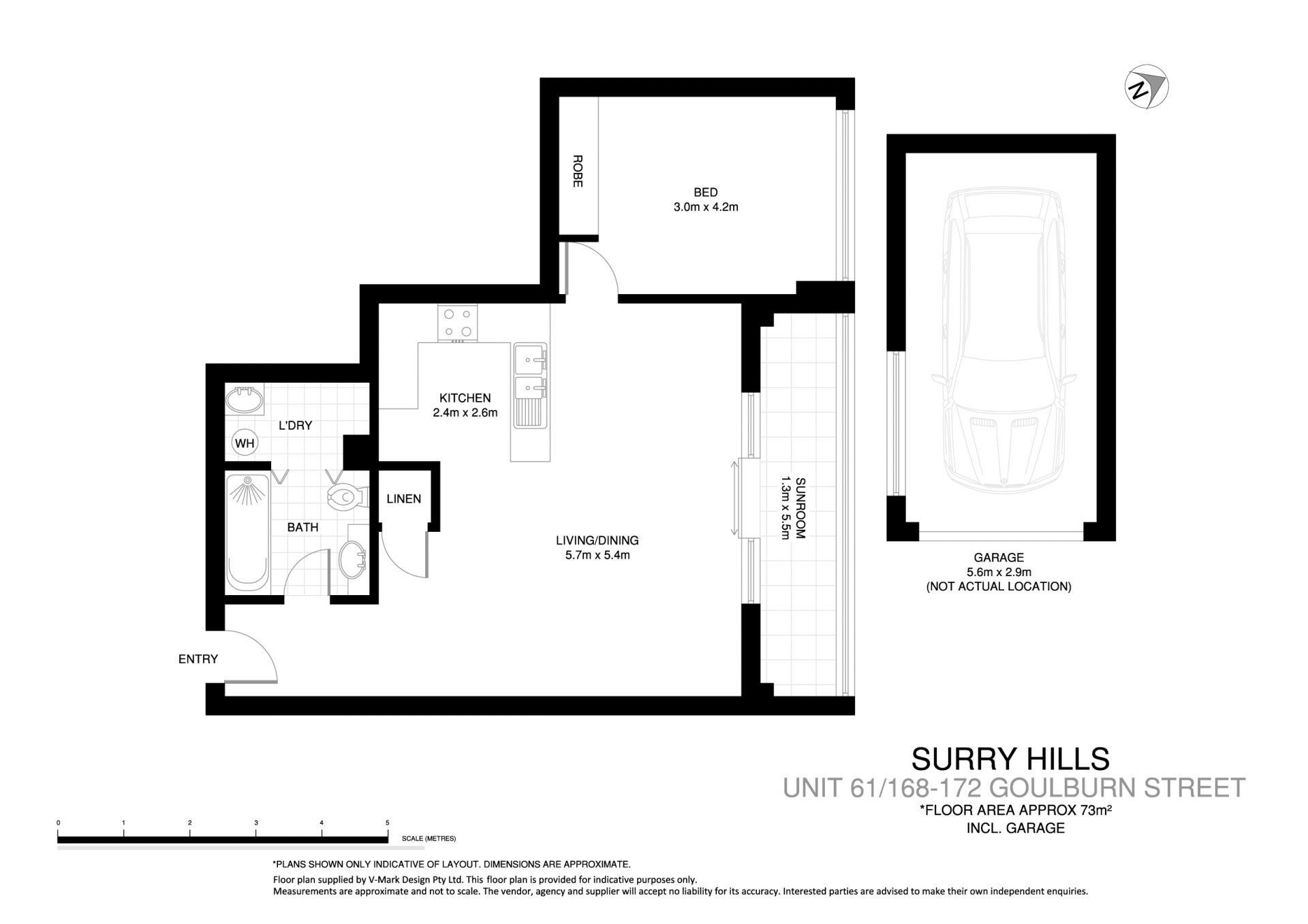 A black and white floor plan of a house with a garage.