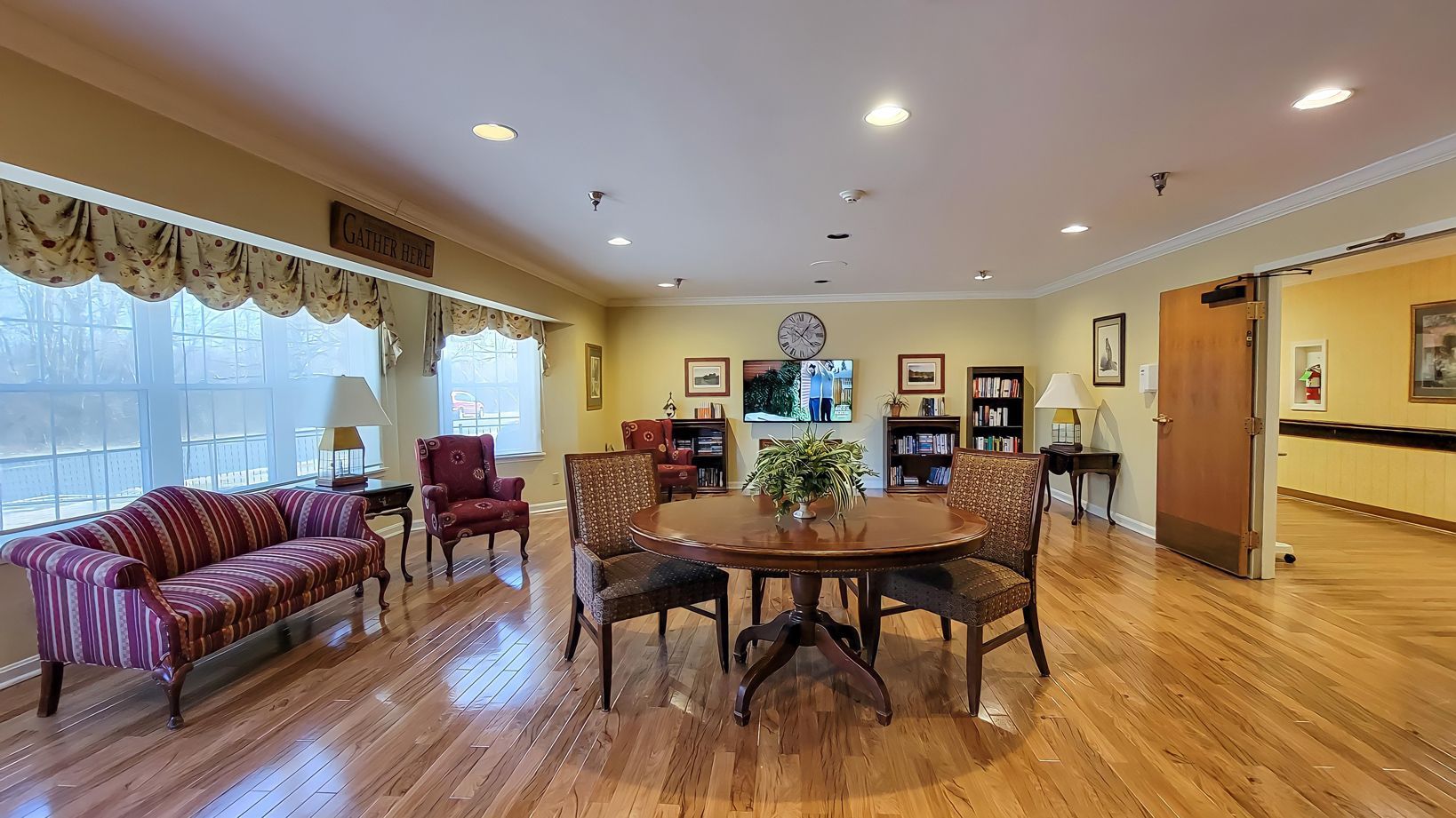 Resident lounge area at Newburgh Health and Rehab