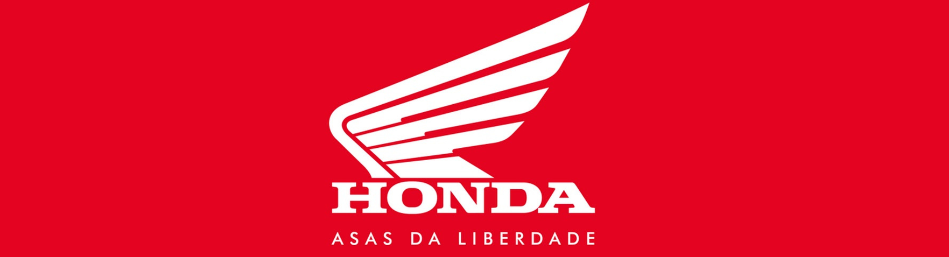 O logotipo da honda está sobre um fundo vermelho.