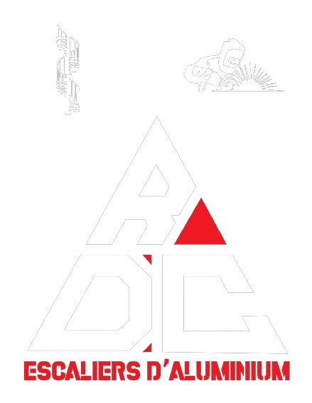 Le logo des escaliers d'aluminium est un triangle avec un triangle rouge au milieu.