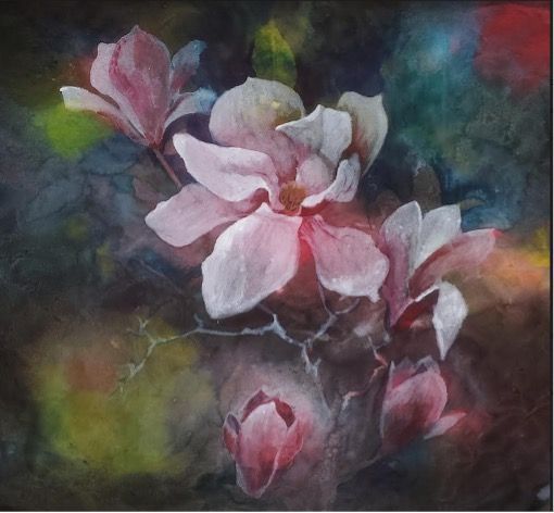 MIDNIGHT BLOOM by Tina Stallard; watercolor