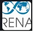 Blue globe logo above the word “RENA” in gray text.