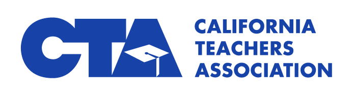 Blue logo of CTA with graduation cap,