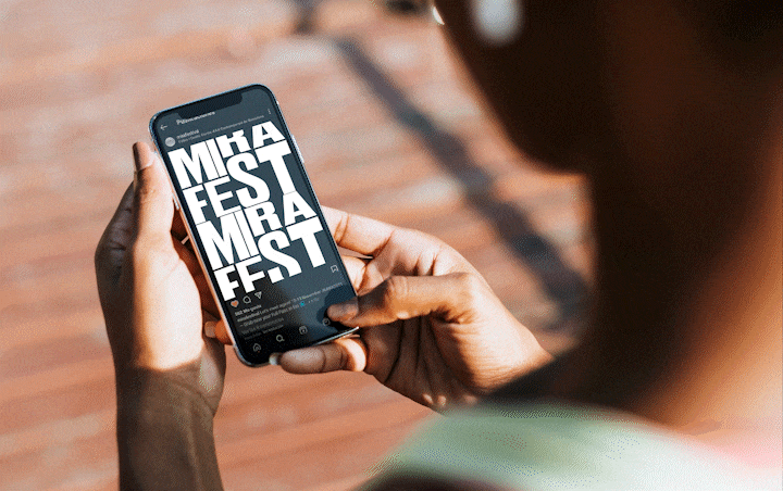 Campaña publicitaria para anunciar el nuevo festival 2021 de Mira Fest. Motion Design por Mersi Studio.