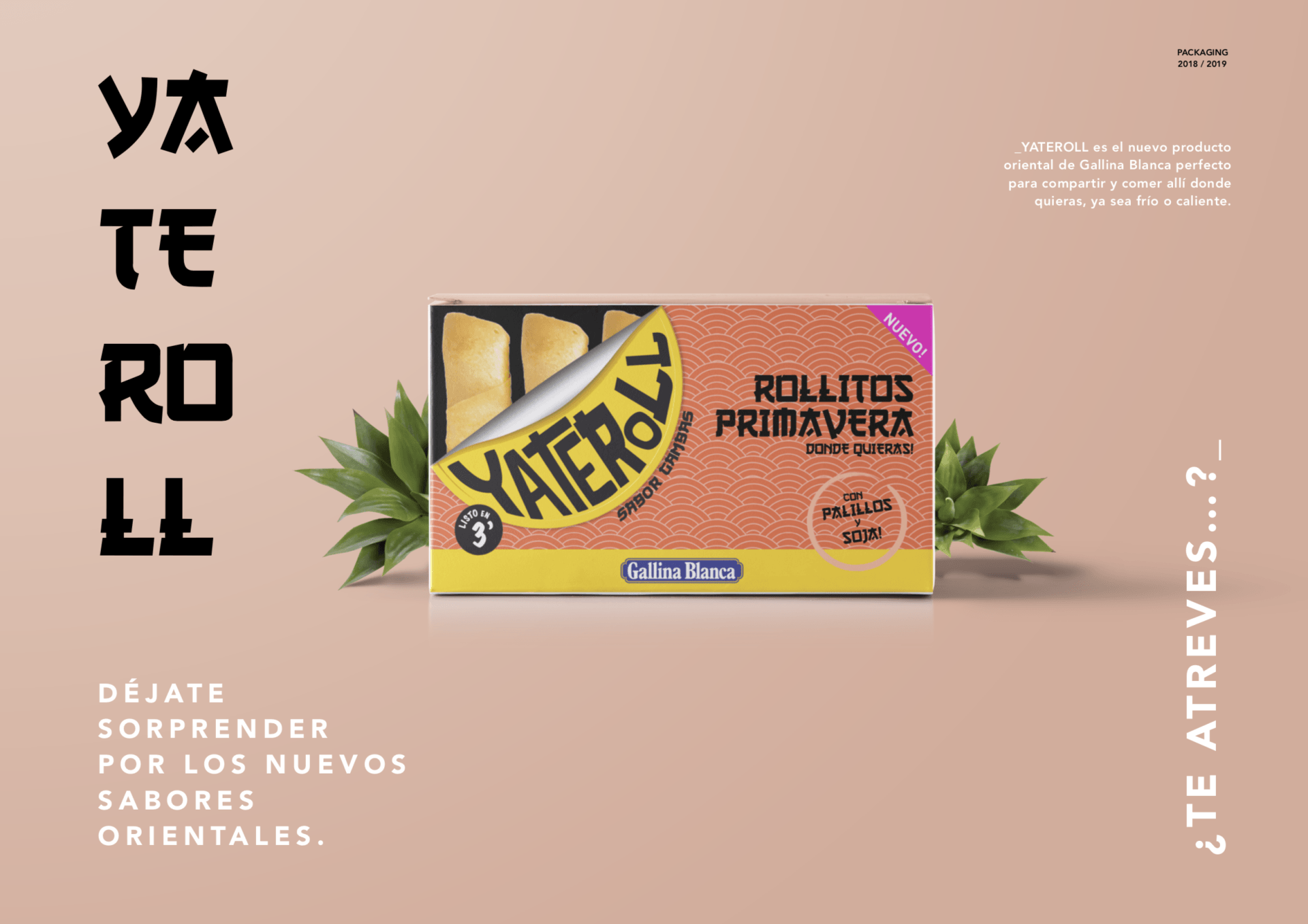 Packaging Gallina Blanca Yateroll i Yatekomo per Mersi Studio i Elisava escola de disseny de Barcelona.