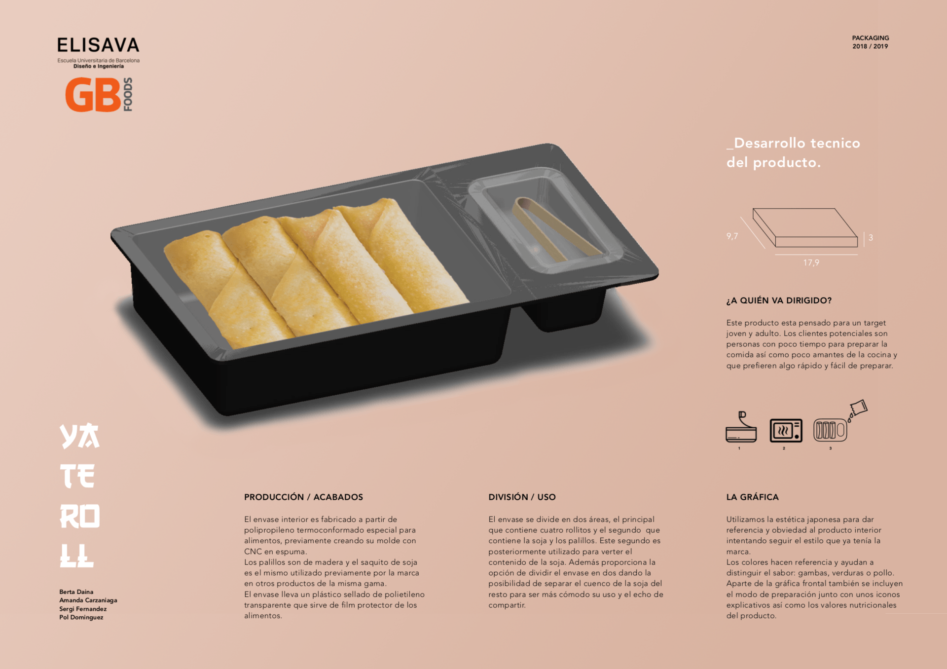 Una bandeja de comida está sobre una mesa. Mersi Studio