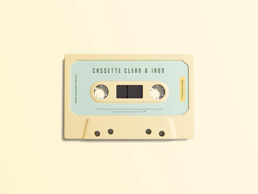 Radiocaset Clean & Iron Service per anunciar la sea list de música de Spotify. Dissenyat per Mersi Studio.