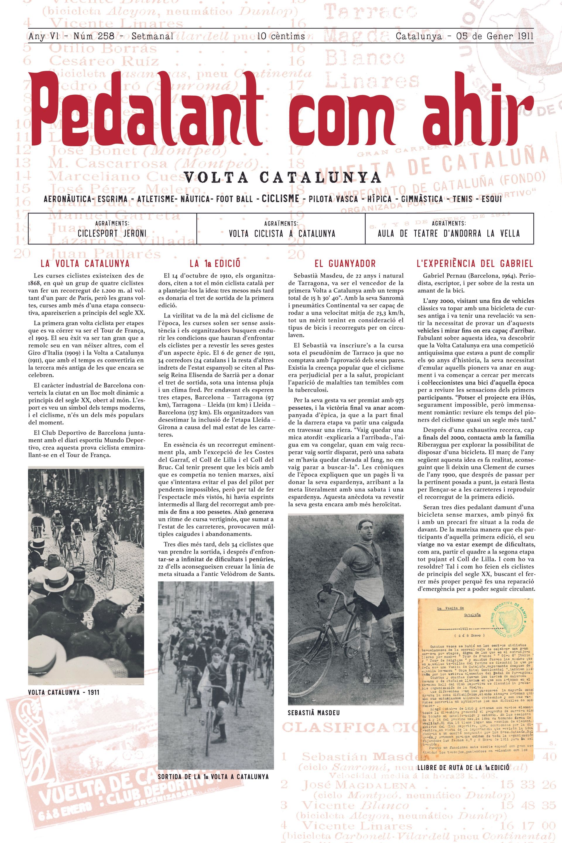Simulació Mundo Deportivo 1911 / Exposició Efímera Pedalant com ahir Simulació Mundo Deportivo 1911 / Exposició Efímera Pedalant com ahir