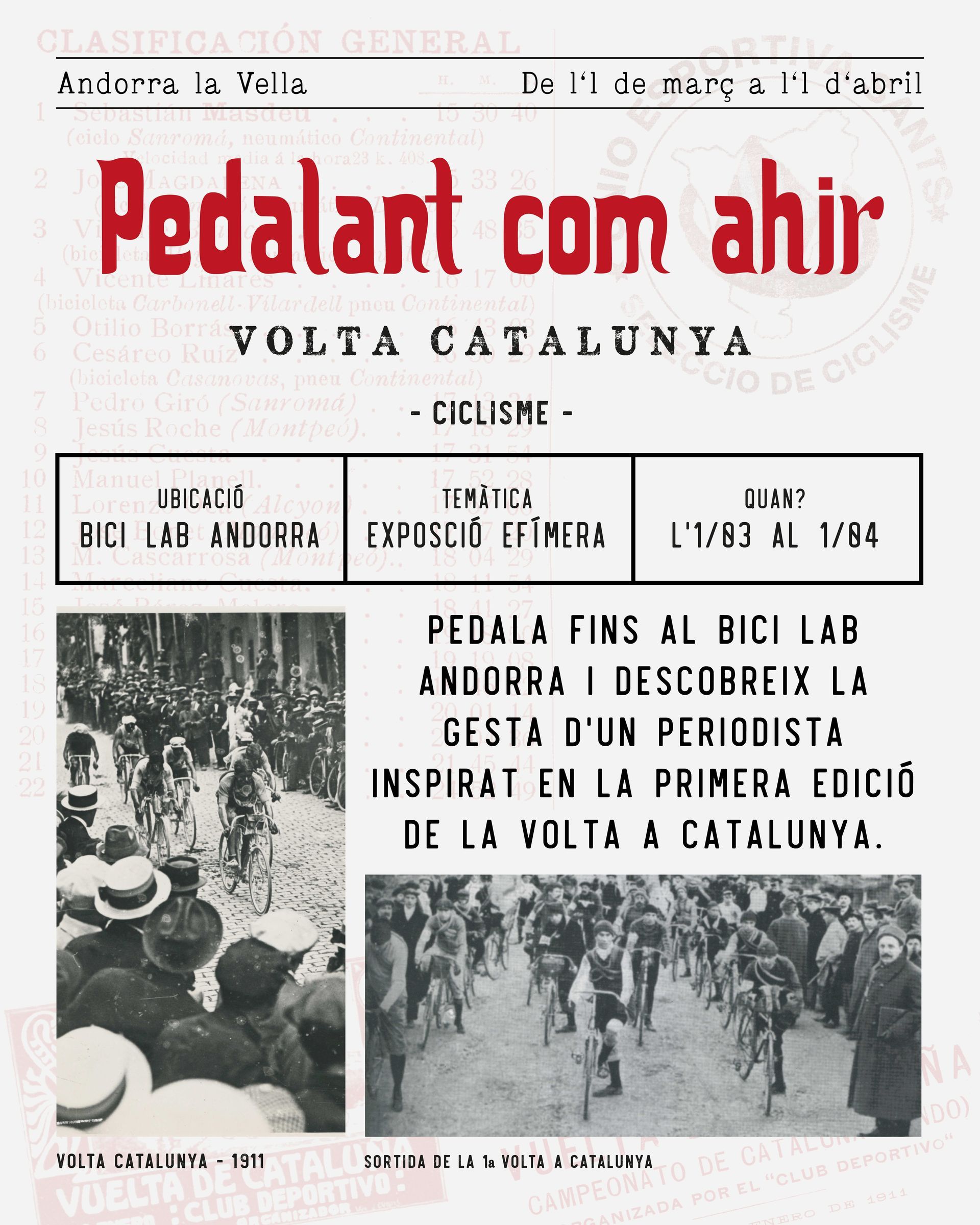 Post Instagram Exposició Efímera Pedalant com ahir