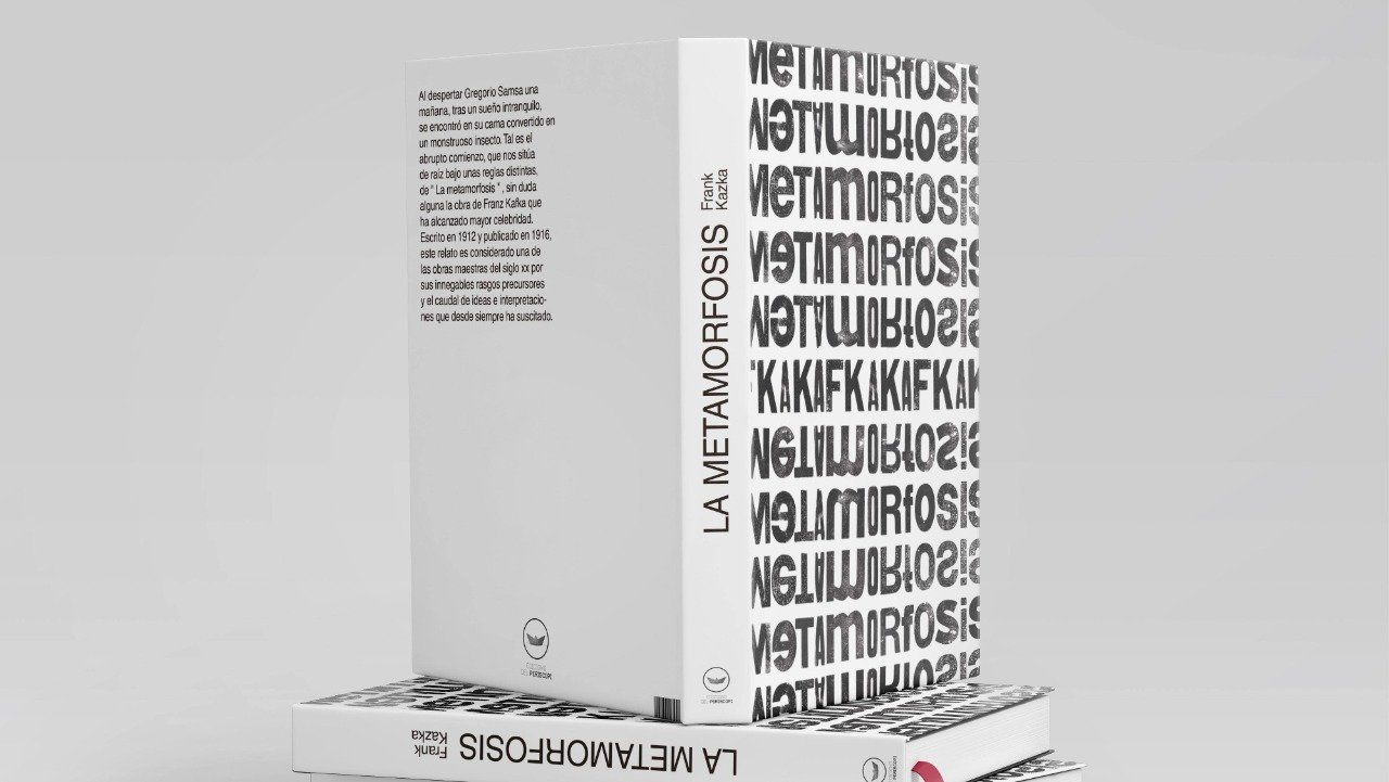 Fotografia d'un treball editorial. Redisseny d'un llibre. Frank Kafka, Dissenyat per Mersi Studio.