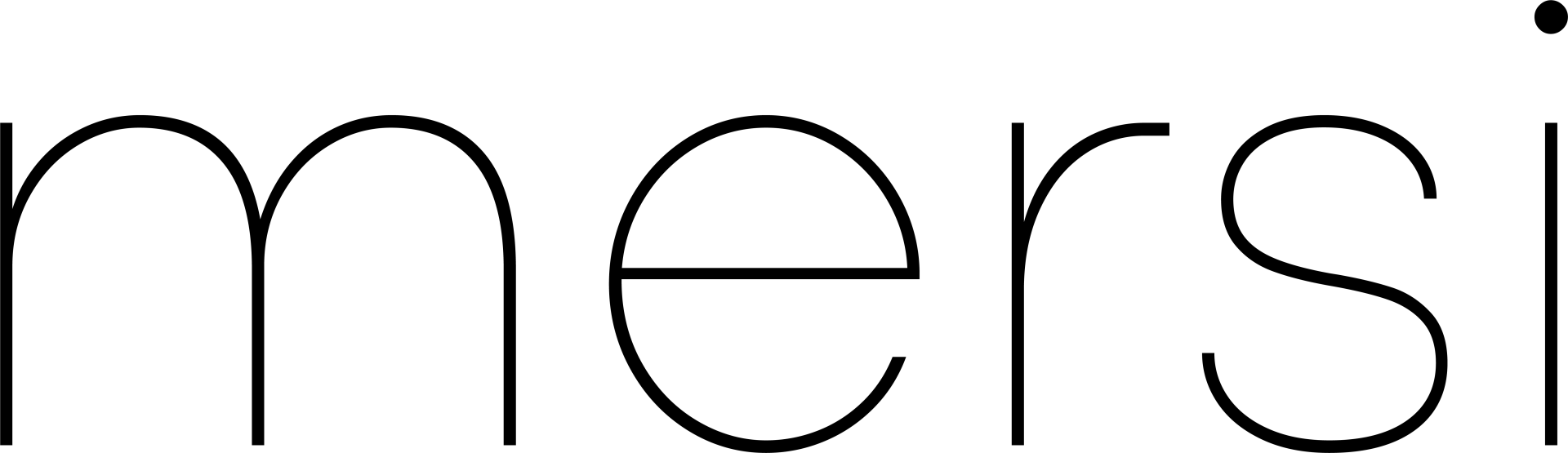 Logotipo Mersi Studio empresa de diseño gráfico Andorra.
