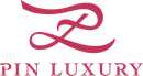 酒紅色風格化的「Z」字母組合圖案,上方為「PIN LUXURY」字樣。