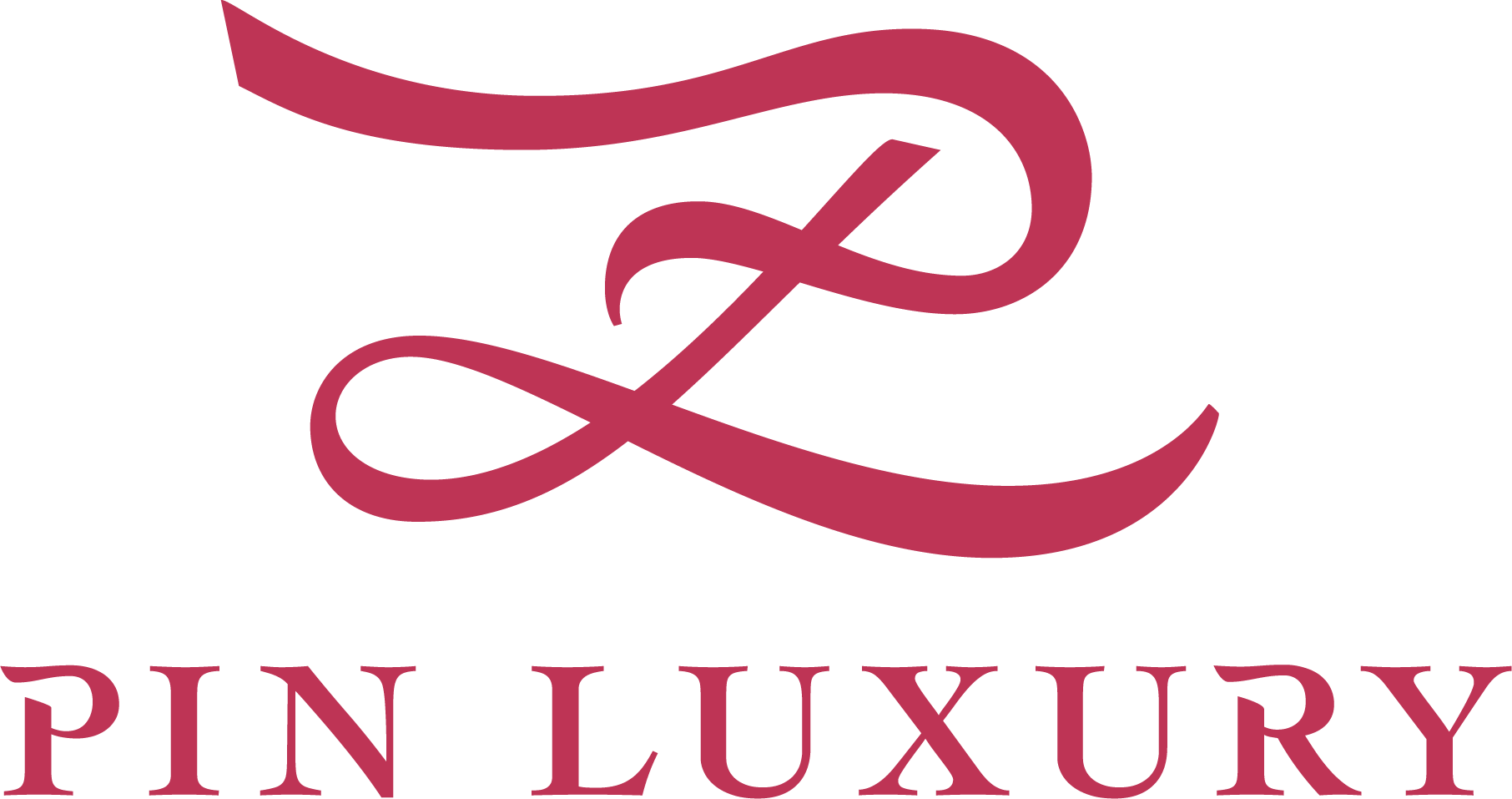 酒紅色風格化的「Z」字母組合圖案，上方為「PIN LUXURY」字樣。