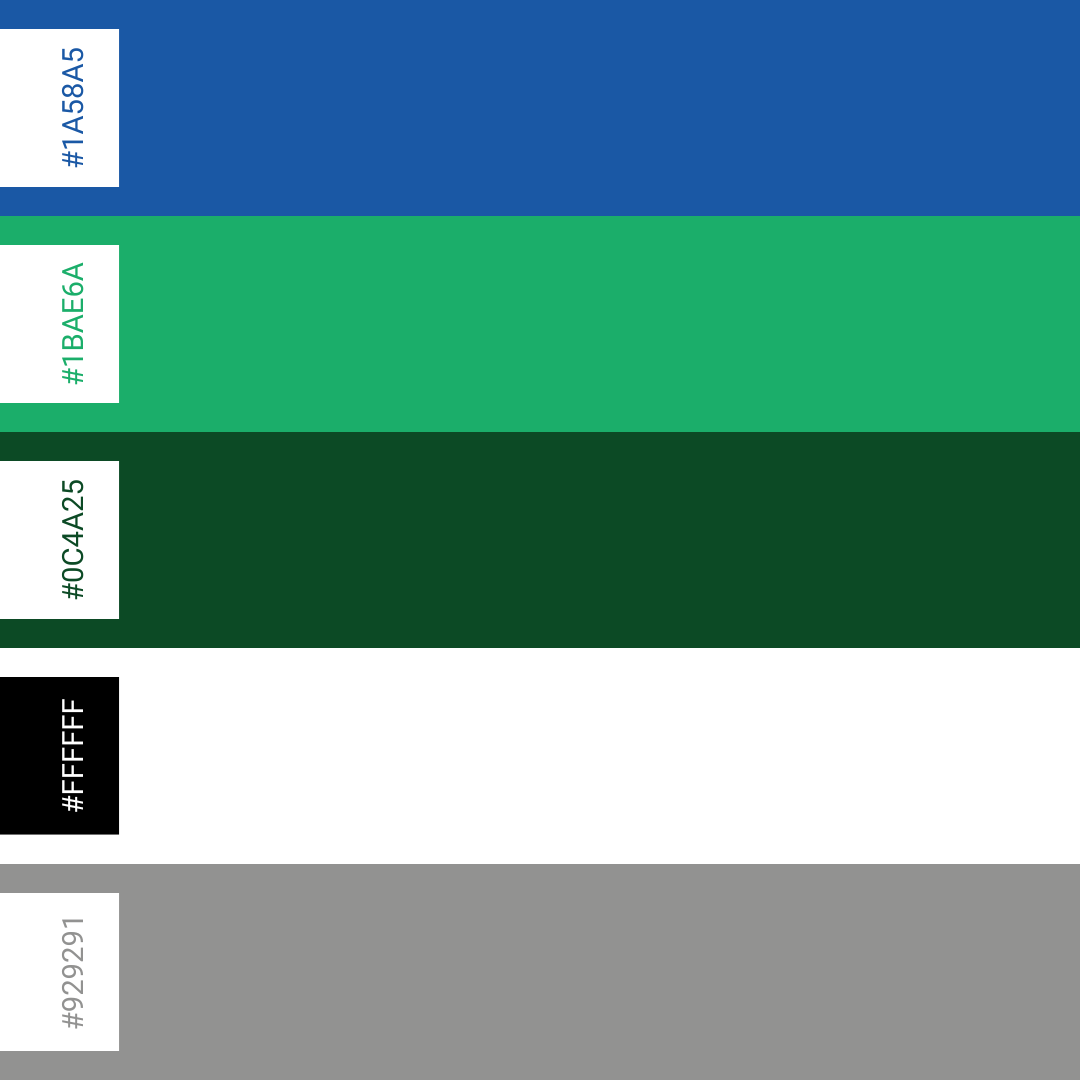 Color palette: blue, green, dark green, white, gray.