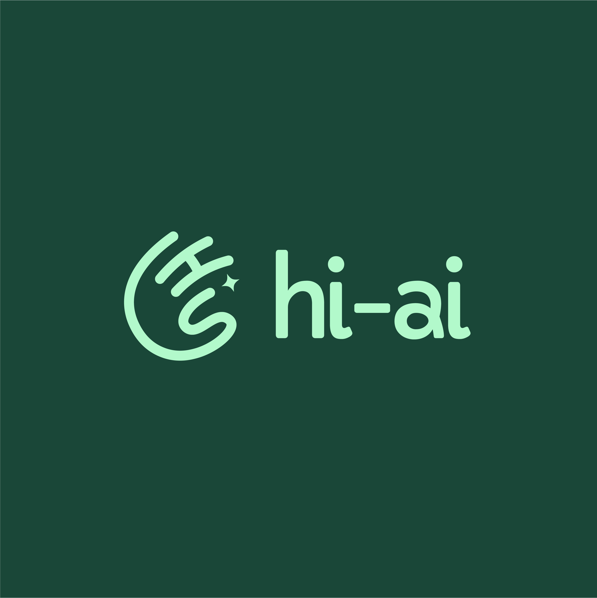 Green logo of a hand in a curved shape, with a sparkling star and the words