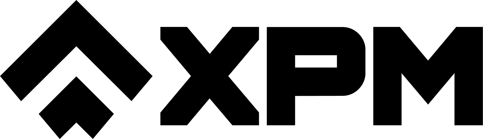 Black logo with upward-pointing arrow-like symbol and the letters