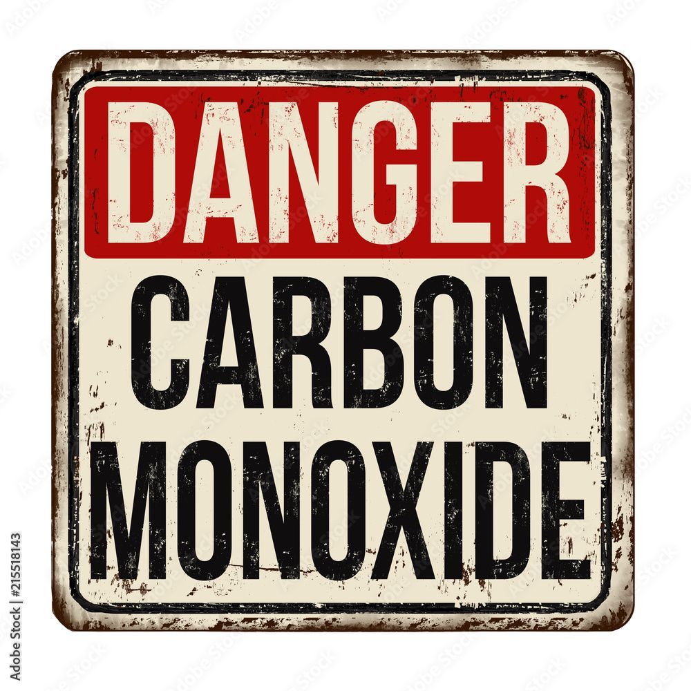 A sign that says danger carbon monoxide on it