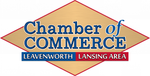The logo for the chamber of commerce in leavenworth lansing area