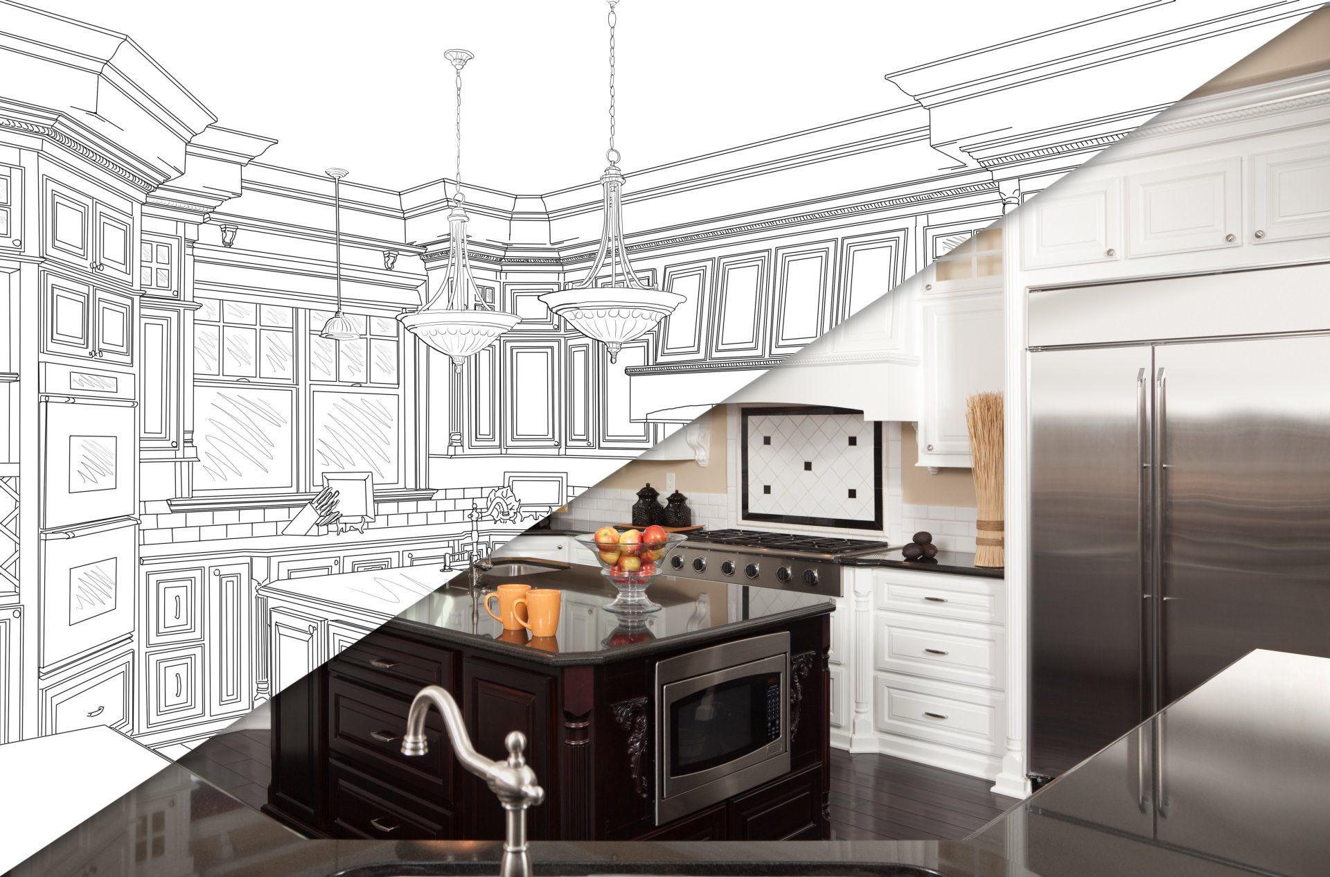 Before and After Picture of a Kitchen