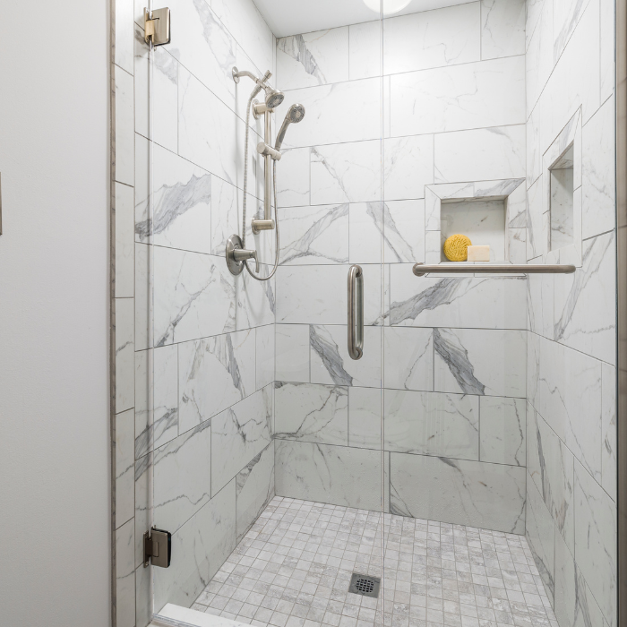 how to choose the right shower tile size for a small bathroom